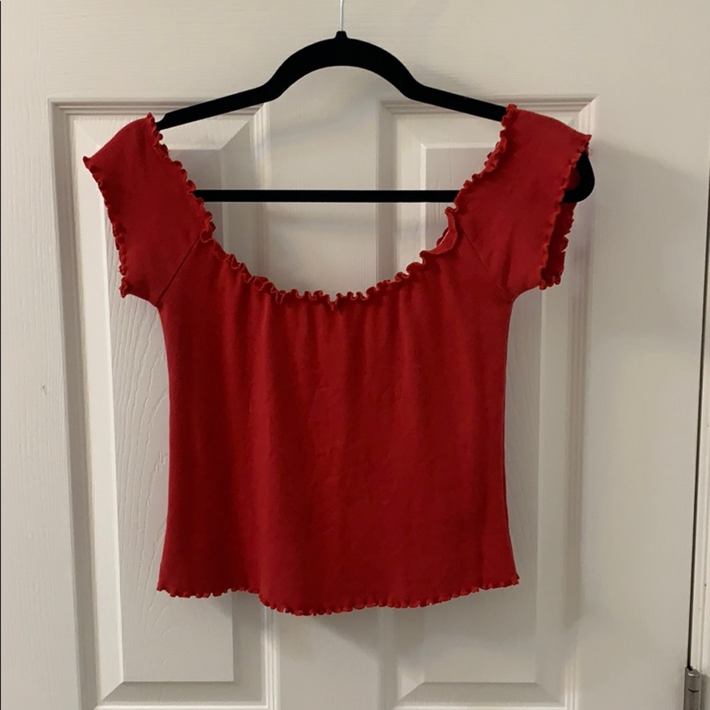 Brandy Melville Red off the shoulder top
